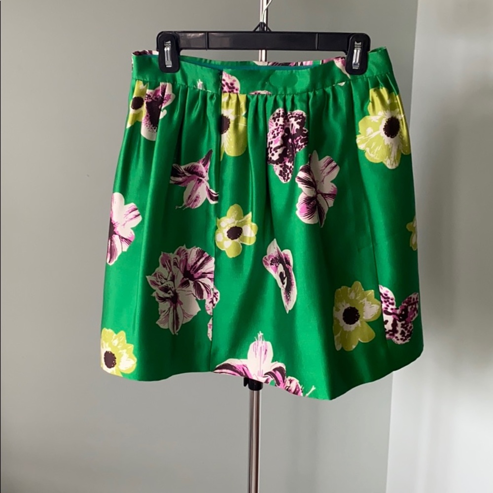 I crew green floral skirt with tag